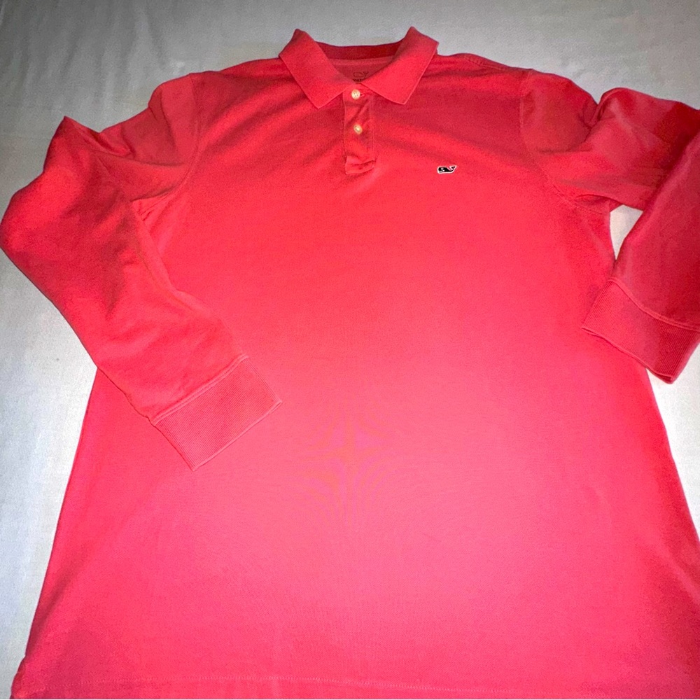 Vineyard Vines Polo Shirt Men Sz M Pique Knit 100% Cotton Preppy Pink Strawberry